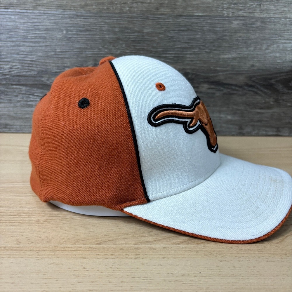 Texas Longhorns Hat Cap Fitted Small White Orange Football Zephyr - Picture 6 of 9